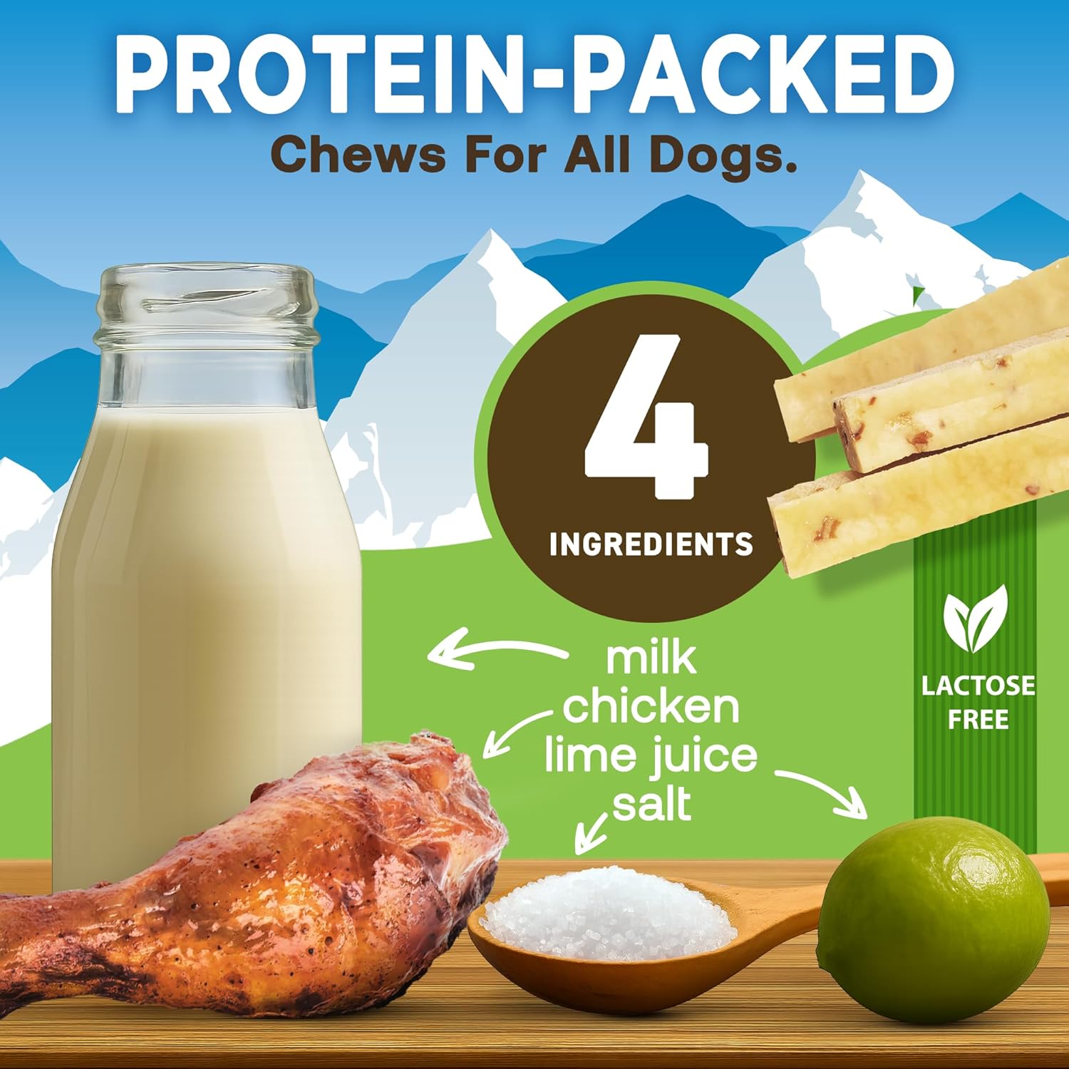 Chicken Flavor Gold Yak Chews for Large Dogs (1 lb to 5lb Bags)